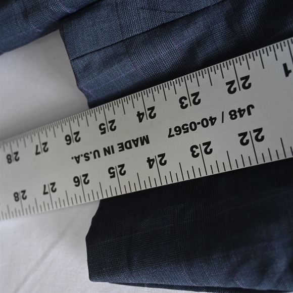 Vitale Barberis Canonico 50R Blue Glenn Check Wool Blazer Suit Jacket Sport Coat - Picture 9 of 16